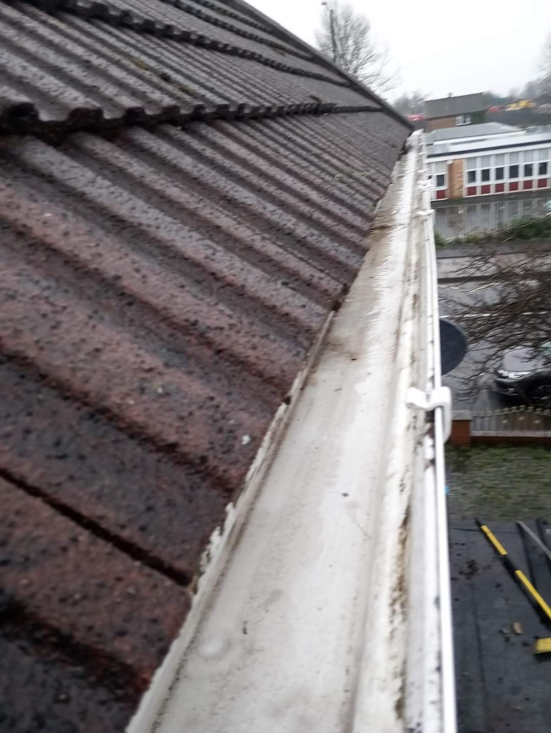 Gutter Vacuum Cleaning in Concord — a downpipe flowing freely again, 5.7 miles from the sea at Fulwell